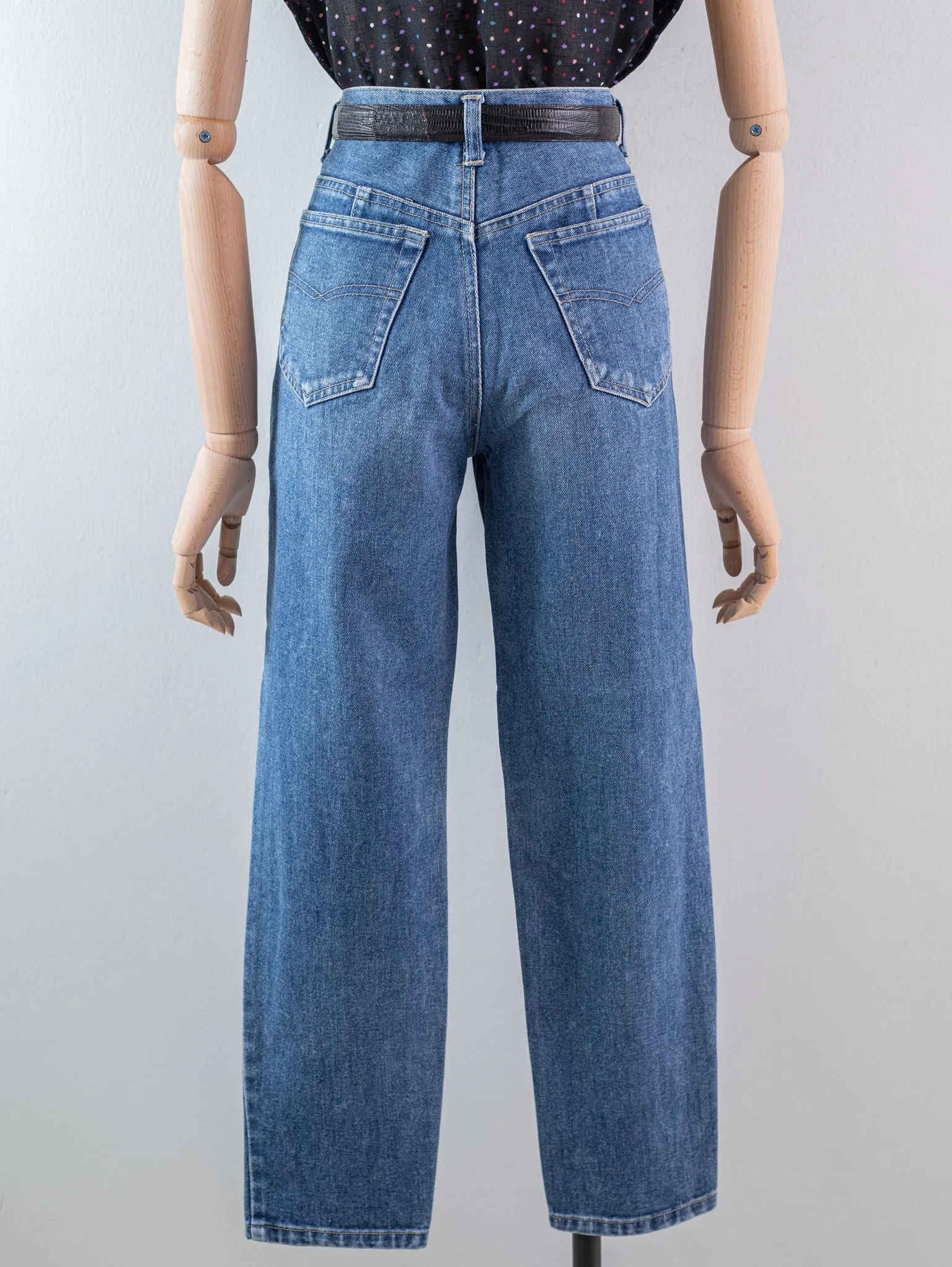 Vintage Denim Blue High Waist Jeans