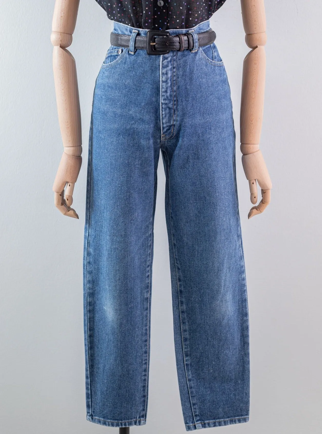 Vintage Denim Blue High Waist Jeans