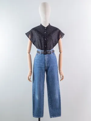 Vintage Denim Blue High Waist Jeans