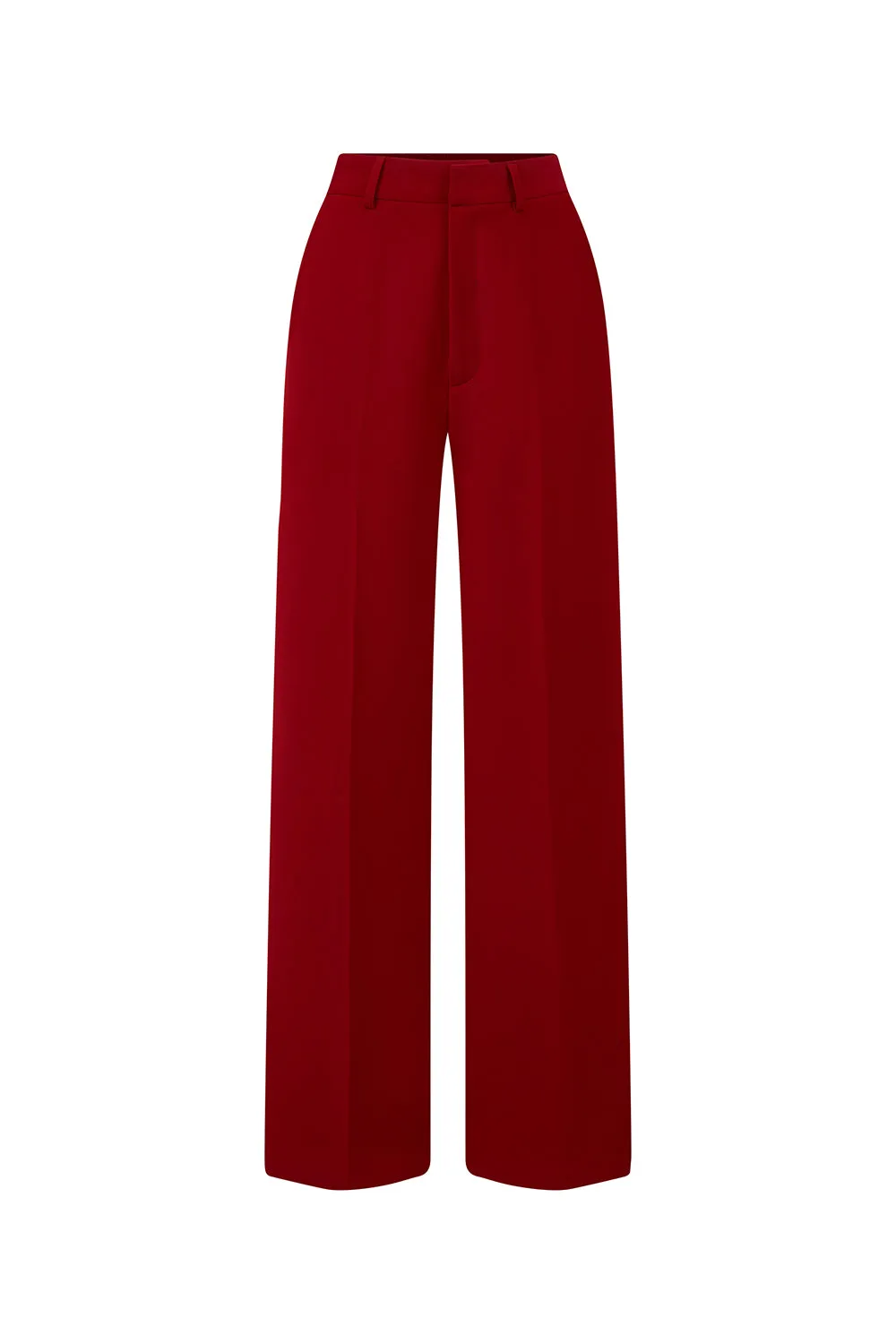 Violeta Straight Ribbed Poly Silk Floor Length Pants