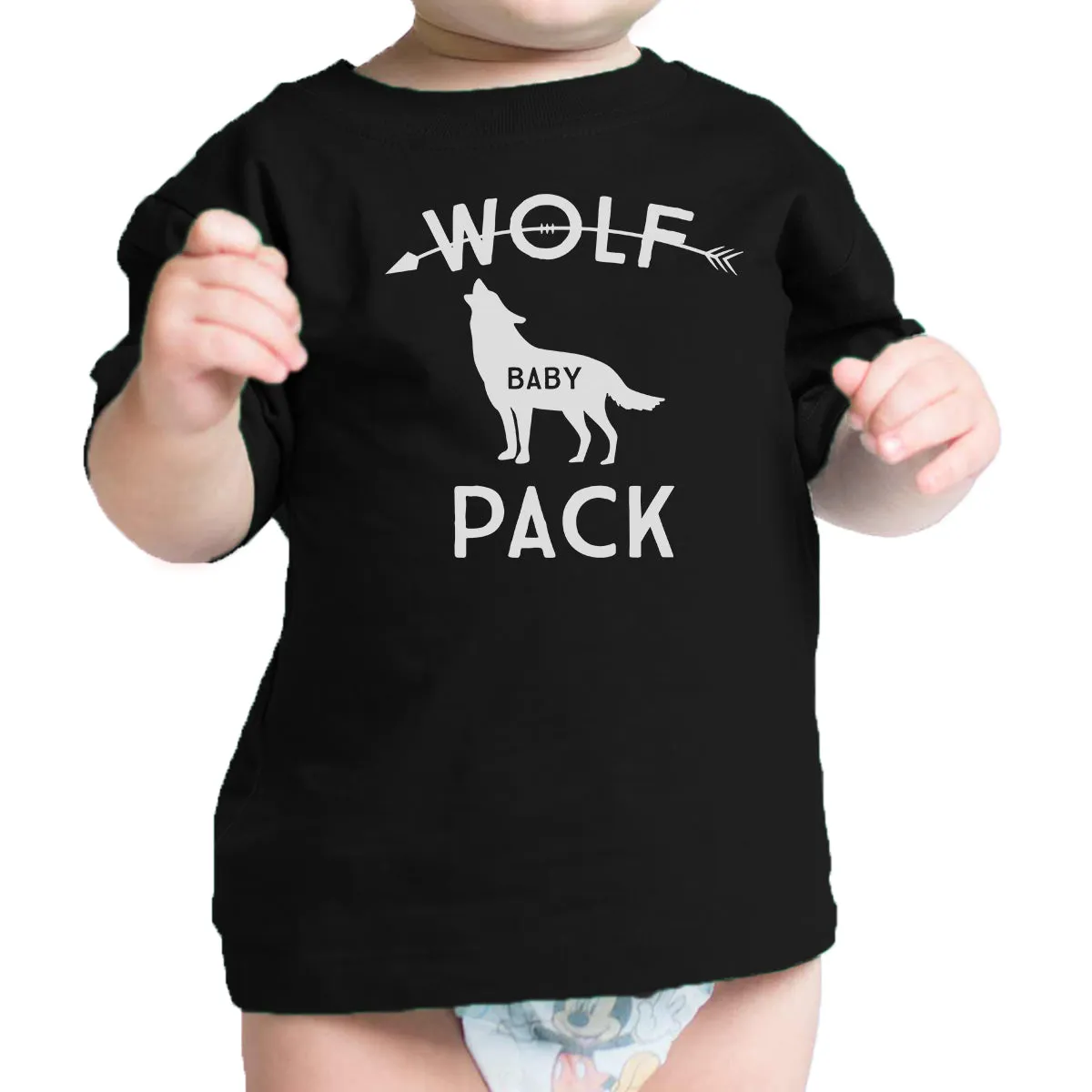 Wolf Papa Mens Black T-Shirt Unique First Fathers Day Gifts For Him