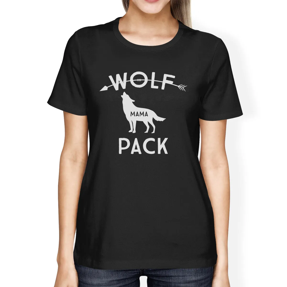 Wolf Papa Mens Black T-Shirt Unique First Fathers Day Gifts For Him