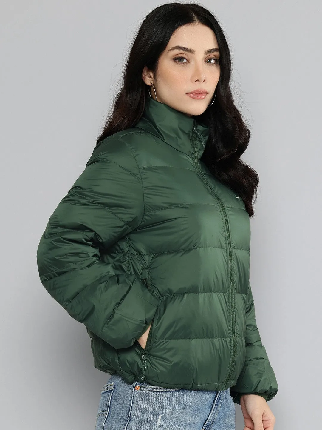 Women's Solid Green Jacket