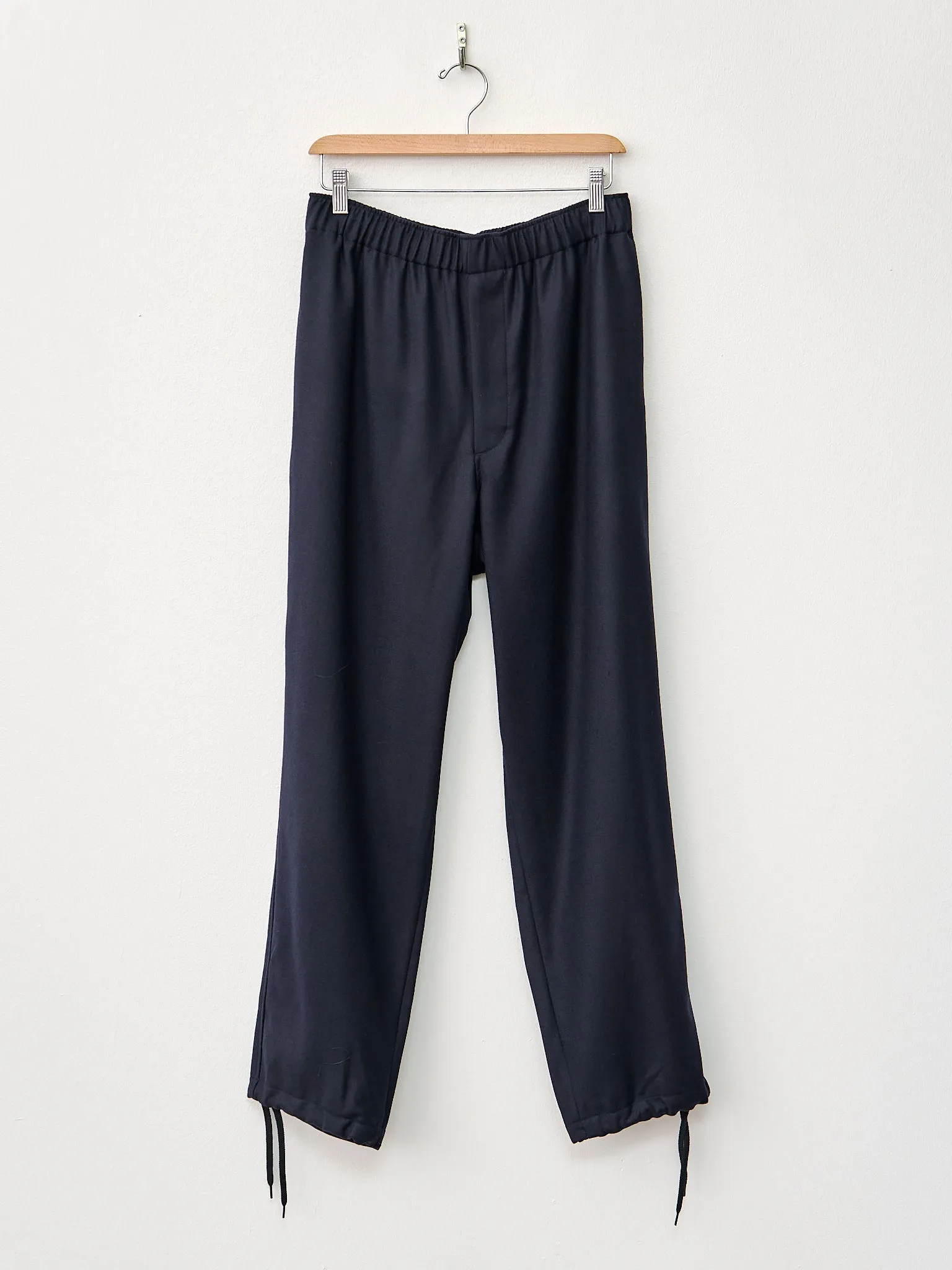 Wool Flannel Easy Trousers - Navy