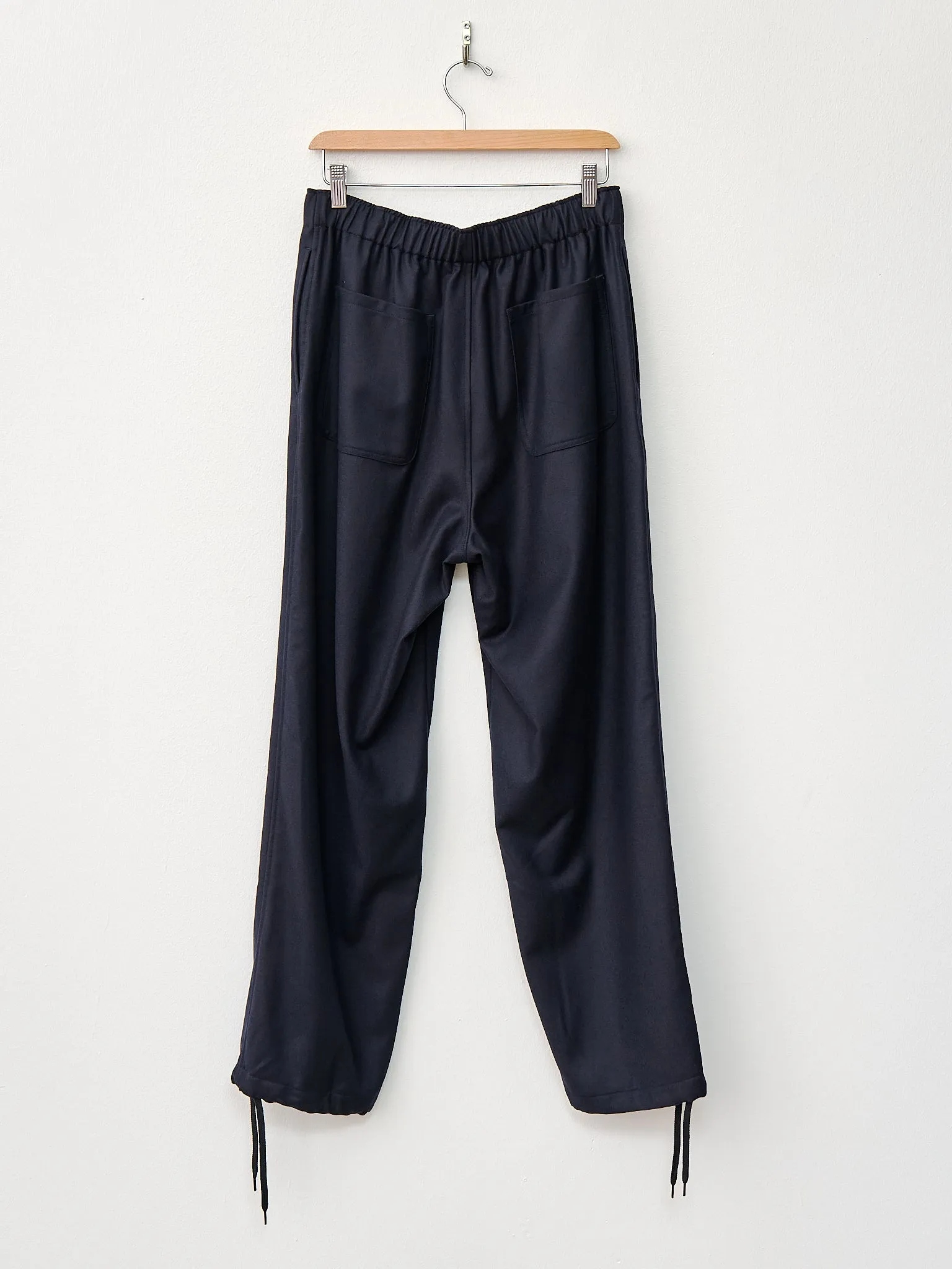 Wool Flannel Easy Trousers - Navy